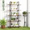 Rustic Brown 5-Tier Bookshelf with Metal Frame 62" Tall Industrial Open Storage Rack for Living Room